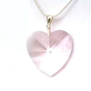  40mm Pink Heart,Crystallized Swarovski, 18 Chain Jewelry