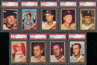 Lot(26) 1962 Topps Commons w/ Score Ford Roberts, ALL PSA 7 & 7.5 NRMT 