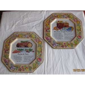  Avon Tin Decorator Recipe Plates Set of 2 