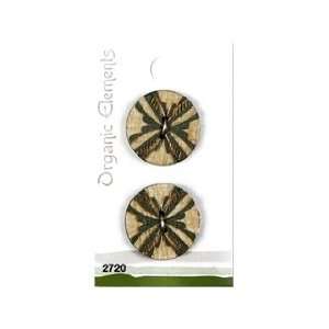  Blumenthal Button Organic Elements Green/Tan 2pc (3 Pack 