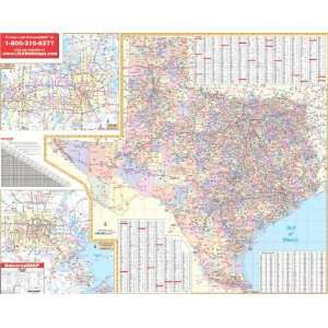   Map 762558571 Texas Wall Map 3rd Edition Railed