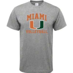  Miami Hurricanes Sport Grey Volleyball Arch T Shirt