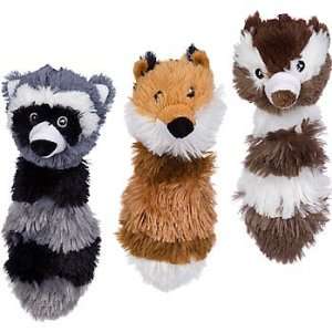   Squeaky Head Raccoon, Chipmunk or Fox Dog Toy, 7.5 
