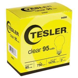  Tesler 95 Watt 2 Pack Clear Light Bulbs