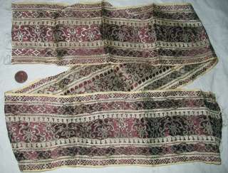 tera hoga Vintage Antique Border Sari Trim Lace Ribbon HANDLOOM 