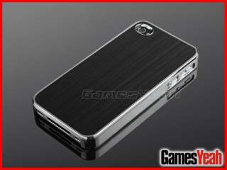 Deluxe Black Aluminum Chrome Hard Case Cover F iPhone AT&T Verizon 