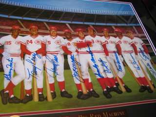 16x20 1976 Big Red Machine Print Signed by all 8 Plus Sparky CEI 