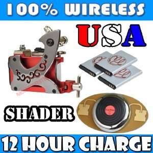  FREEWIRE Wireless SHADER Tattoo Machine Kit Set Battery 