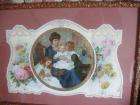 Mom & Kids Antique Victorian Framed Valentine Picture  