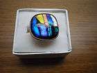 BIG BEAUTIFUL DICHROIC GLASS STERLING SILVER LADIES SIZE 6 1/2 ADJUSTS 