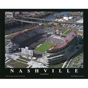 Tennessee Titans The Coliseum Stadium Aerial Picture NFL, Deluxe Frame 