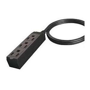  AVB Cable PC 15FT EXT3 BK Triple Outlet 15 Foot Extension 