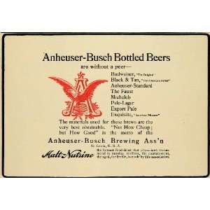    Busch St Louis Budweiser Michelob Malt Nutrine   Original Print Ad
