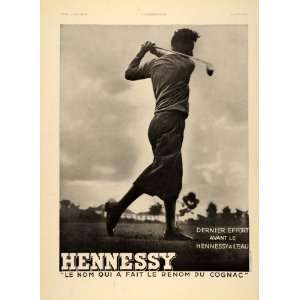 1934 French Ad Hennessy Cognac Golfer Golf Plus Fours 