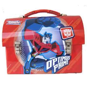  Transformers Dome Metal Red Tin Lunch Box
