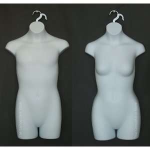  Teen Boy & Girl Dress Mannequin Body Forms Set   White 