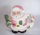 HAND PAINTED SANTA CLAUS TEA POT, SOME PAINT CHIPPING  