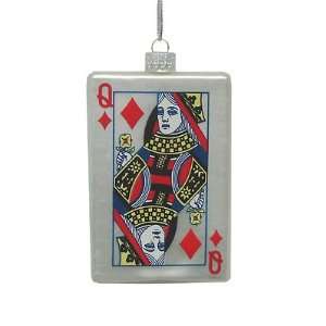  3.5 Queen of Diamonds Casino Gambling Glass Christmas 
