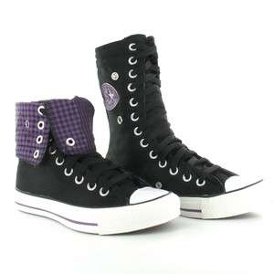   /Girls Converse Chuck Taylor Knee Hi High Tops XHI Black/Purple Shoes
