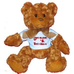  Give Blood Tease a Guinea Pig Plush Teddy Bear with BLUE T 
