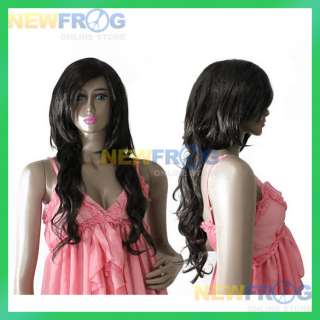 Long Curly Hair Wig Cosplay Costume Accessory Black  