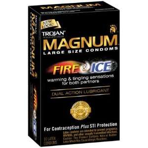 Trojan Magnum Fire & Ice Dual Action Lubricated Latex Condoms 10 ct 