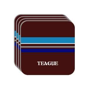   TEAGUE Set of 4 Mini Mousepad Coasters (blue design) 