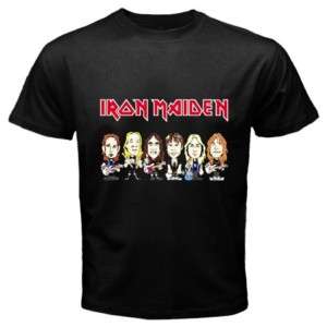 Iron Maiden Cartoon Black Mens T Shirt Size S to 5XL  