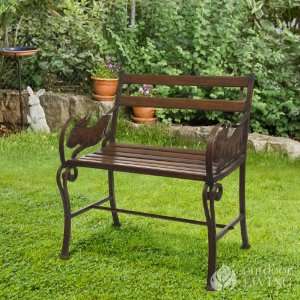  Country Style Bounding Bunnies Garden and Patio Bench 