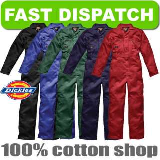 Dickies Work Wear Coverall Overalls Boiler Suit Redhawk Zip Front 