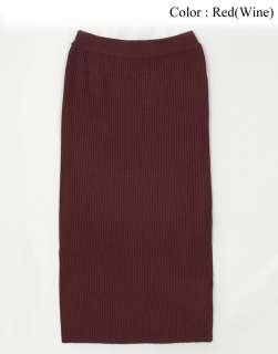 AnnaKastle New Womens Ladies Wool blended Rib pattern Knit Long Skirt 