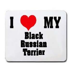  I Love/Heart Black Russian Terrier Mousepad Office 