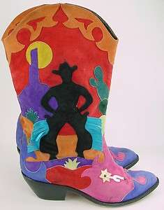   Womens Leather Desert Cowboy ~Western Tall Boots Heels 5.5 M  