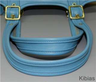   Mint Coach~Brass/Baby Blue Leather~Legacy Shopper Tote 9086  