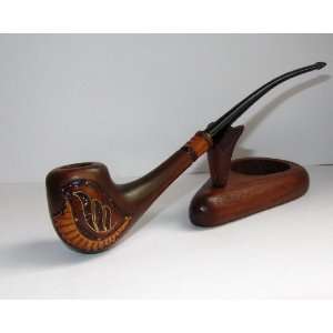  Pear Wood Hand Carved Tobacco Smoking Pipe Elegant II 