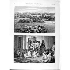  1875 INDIA COTTON GREEN BOMBAY RELIGIOUS SERVICE JAINAS 