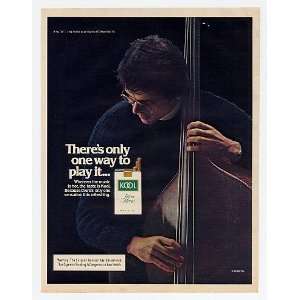  1982 Kool Cigarette Man Playing String Bass Print Ad 
