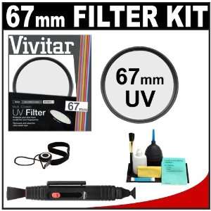 Vivitar 67mm UV Glass Filter + LensPen + CapKeeper + Lens Cleaning Kit 