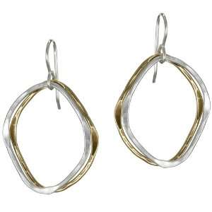  Marjorie Baer two tone abstract wire earrings Jewelry