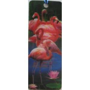  3D Bookmark with Tassel   Flamingos