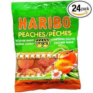 Haribo Gummi Peaches, 5.29 Ounce Bags (Pack of 24)  
