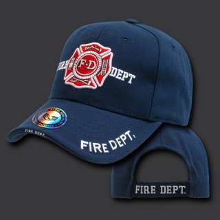 FIRE DEPARTMENT BASEBALL CAP CAPS HAT HATS BLUE USA  