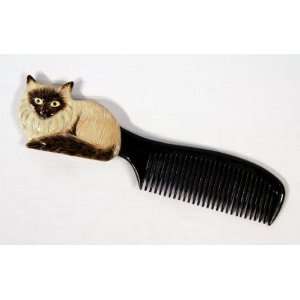 Handpainted Siamese Cat Comb Beauty