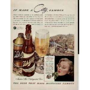  It made a City famous  1942 Schlitz Beer Ad, A2201 