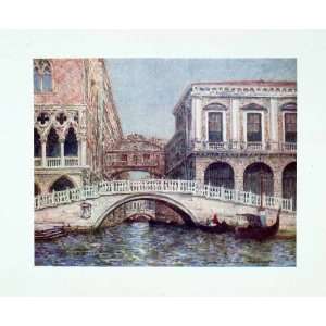 1912 Color Print Bridge Sighs Straw Venice Italy Architecture Mortimer 