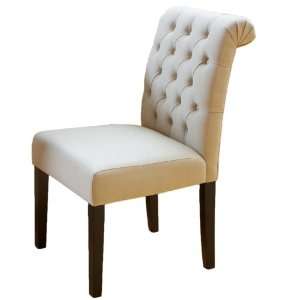  Elmerson Tufted Ivory Linen Dining Chair (Set of 2)