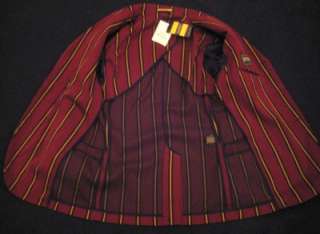 Rugby Ralph Lauren Men L $498 NWT Blazer Jacket Wool Cotton Stripe 