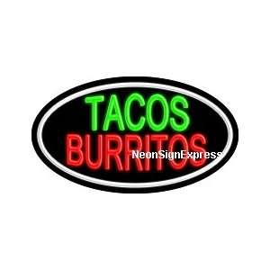  Tacos Burritos Flashing Neon Sign 