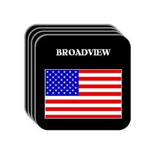  US Flag   Broadview, Illinois (IL) Set of 4 Mini Mousepad 