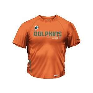 Reebok Miami Dolphins Sideline Tacon Short Sleeve Equipment T Shirt 